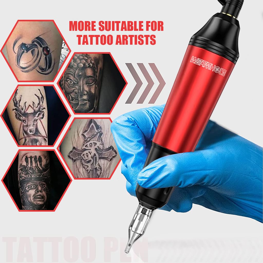 MAYCREATE Tattoo Machine with Cartridge Tattoo Machine Kit Pen Rotary Tattoo Machine Shader & Liner Machine Tool Cartridge for Professional Tattoo Beginners