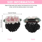 MAYCREATE Hair Snood Net for Bun Hairstyles with Floral Barrette | Nylon Clip for Women