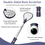 MAYCREATE Extendable Back Scratcher for Itchy Backs with Dual-Sided Massager and 26 in Telescoping Handle | Portable Stainless Steel Gift for Men and Women