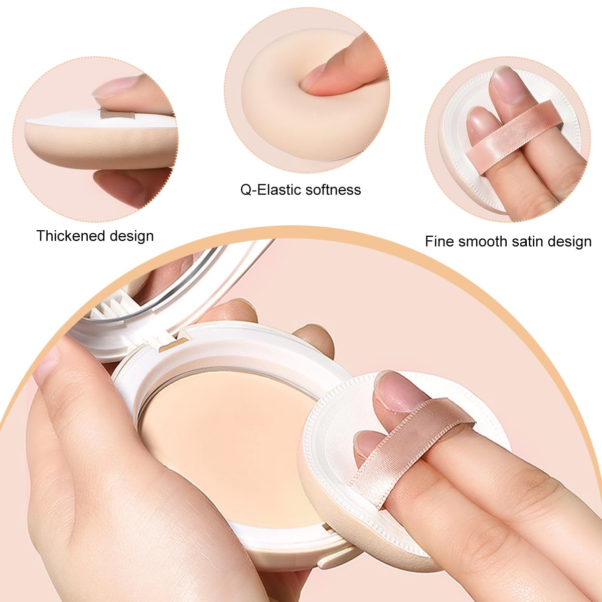 MAYCREATE 2pcs Makeup Sponge Beauty Blender Sponge Ultra Soft Triangle Round Powder Puff for Liquid Foundation Concealer And Powder - Wet & Dry Dual Use