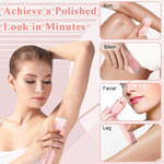 MAYCREATE Electric Shaver for Women 2 In 1 Dual Head Electric Razor USB Cordless Hair Trimmer Shaver IPX7 Waterproof Wet & Dry Use Painless Bikini Trimmer for Bikini Lines, Face Hair, Legs, Under Arm