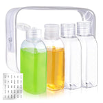MAYCREATE Travel Bottle Kit for Toiletries with Dual Function Lids and 4×100ml Leakproof Bottles