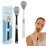 MAYCREATE Tongue Cleaner for Adults 4PCS featuring Fan Shaped Double Sided Design with Soft Silicone | Helps Fight Bad Breath