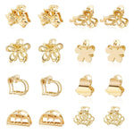 MAYCREATE Hair Claw Clips for Women with Strong Grip Teeth featuring 8 Designs 16 Pcs Gold Set