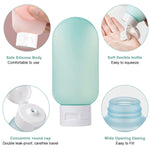MAYCREATE Travel Toiletries Bottles for TSA Trips with Leakproof Squeeze Caps 6 Pack 60ml | Plastic Refillable Containers