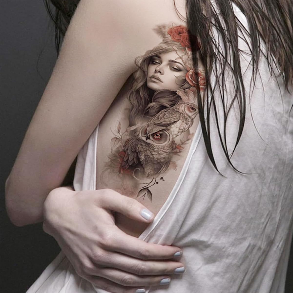 MAYCREATE Temporary Tattoo for Men and Women with 34 Sheets Including 102 pcs | Realistic Arm and Body Designs