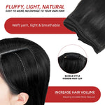 MAYCREATE Hair Extensions for Women with 7 Clip Pieces 22 in Straight Synthetic Fiber | Natural Black Seamless Volume