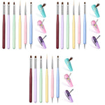 MAYCREATE Nail Art Brush Set for Acrylic Gel Nails with 2-in-1 Striping & Dotting Tool | 6-Piece Detailing Kit