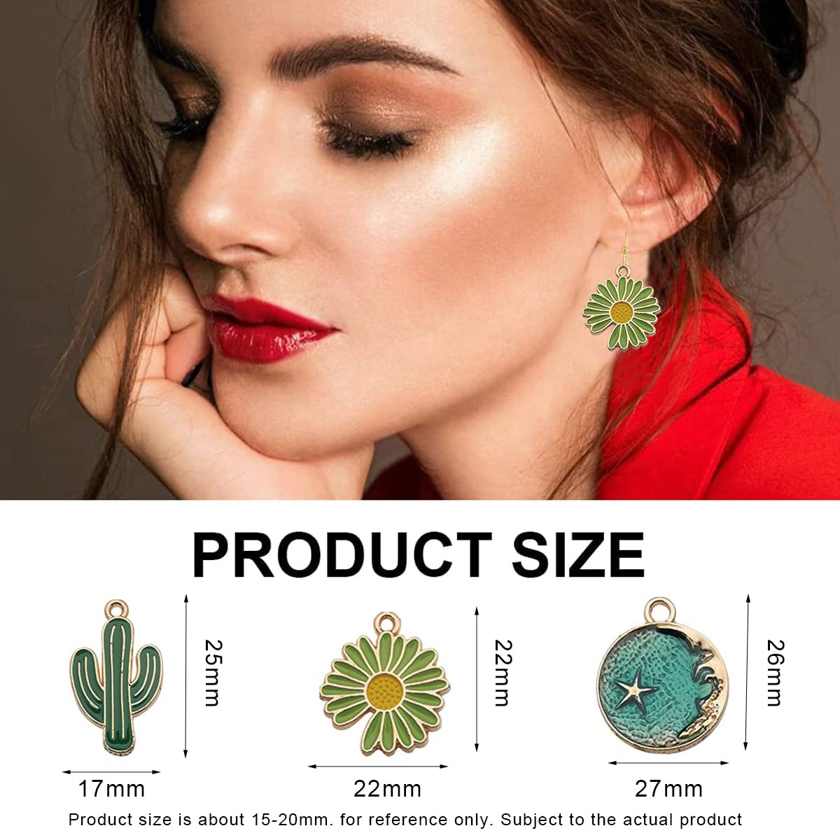 MAYCREATE 31 Pcs DIY Jewelry Making Pendent Kit Assorted Cartoon Theme Enamel Charms Pendents Gold Plated DIY Charm Necklace Bracelets Pendent Kit for Bracelet Jewelry Making and Crafting