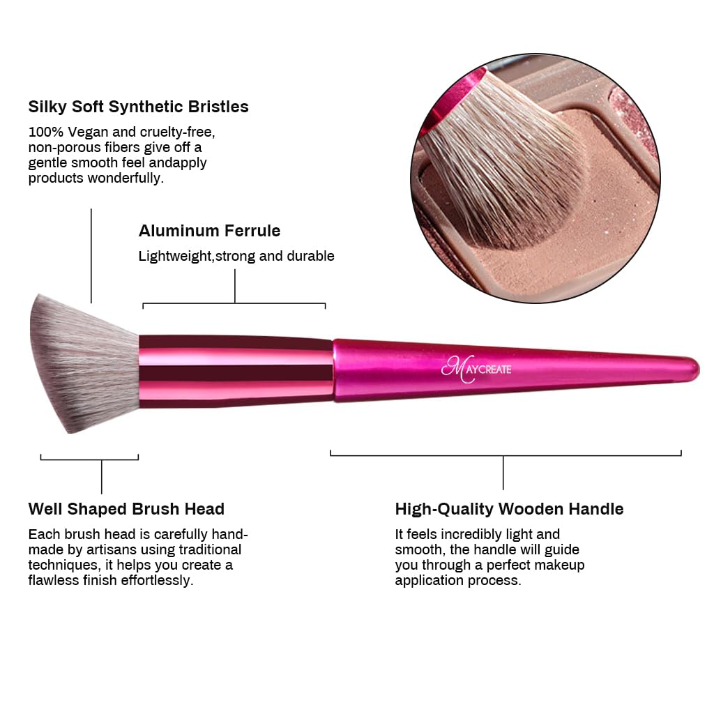 MAYCREATE Makeup Brush Set Professional 18PCS with Holder Brush Sets in Makeup with Ultra Soft Bristles Premium Makeup Brushes Kit for Beginners Makeup Artists Students (Rose)