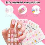 MAYCREATE Children Press On Nails Kit 72pcs with ABS Full Cover Tips for Girls | Fun DIY Gift