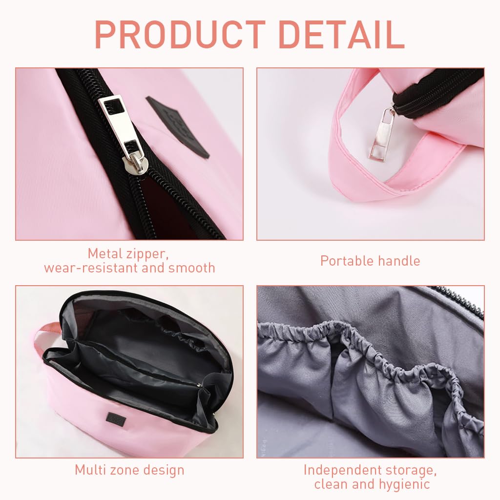 MAYCREATE Underwear Travel Bag for Luggage with Zippered Privacy Design and Handle | 21x13x24 cm Waterproof PU Organizer