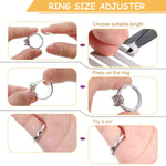 MAYCREATE Ring Size Adjuster for Loose Rings with 4pcs 10cm Spiral Cord and EVA Regulators | Includes 8 Transparent Clips and Measuring Tool