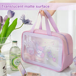 MAYCREATE Toiletry Bag for Travel with Secure Zipper and 30x20x10 cm Waterproof PVC Design | Kuromi Makeup Pouch for Women