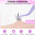 MAYCREATE Self Adhesive Eyelashes for Natural Look with Pre Glued Strips and Soft Fiber | Easy Wear