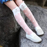 MAYCREATE Pink Girls Cotton Knee,High Socks Cute Kitty Winter Warm Long Socks for Christmas Gift,Girls 3 to 12 Years Old Boot Socks,One Pair