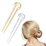 MAYCREATE Hair Stick for Bun featuring U Shaped Metal Design 15cm Pins in Gold & Silver