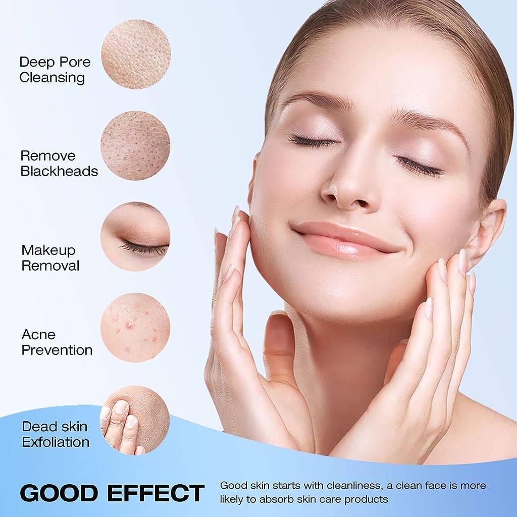 MAYCREATE Facial Cleansing Brush for Deep Skin Care with Dual Sided Silicone and Microfiber Bristles