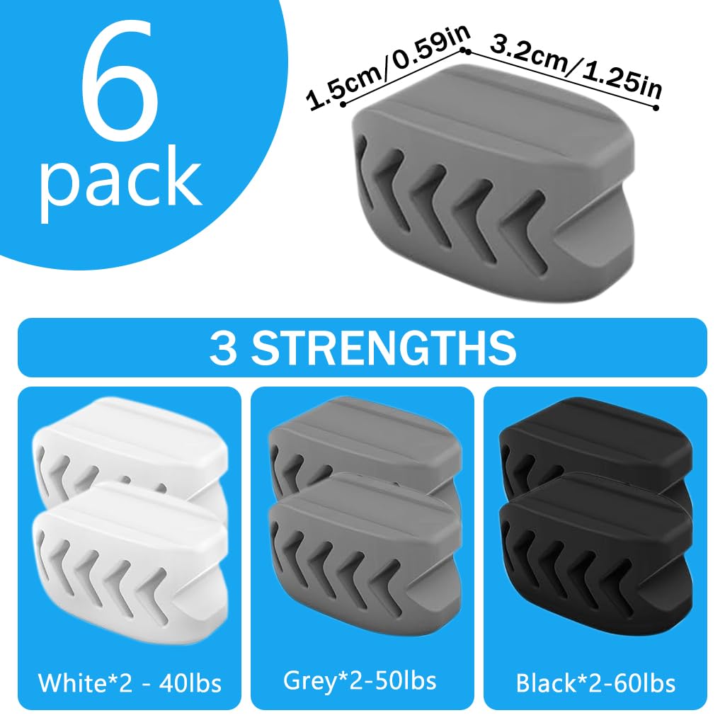 MAYCREATE Jawline Exerciser 6pcs with 40/50/60lbs Resistance Safe Silicone for Men & Women | Includes Storage Case