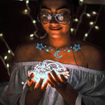 MAYCREATE Temporary Tattoos for Women with 4 Sheets Glow in the Dark Designs | Waterproof Party Stickers