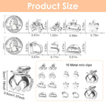 MAYCREATE Claw Clips for Women with Strong Grip Teeth featuring 16 Silver Metal Designs | Y2K Hair Accessories