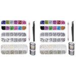 MAYCREATE Nail Art Kit for Girls with 2400 Colorful Rhinestones and Pickup Tools | DIY Manicure Decoration