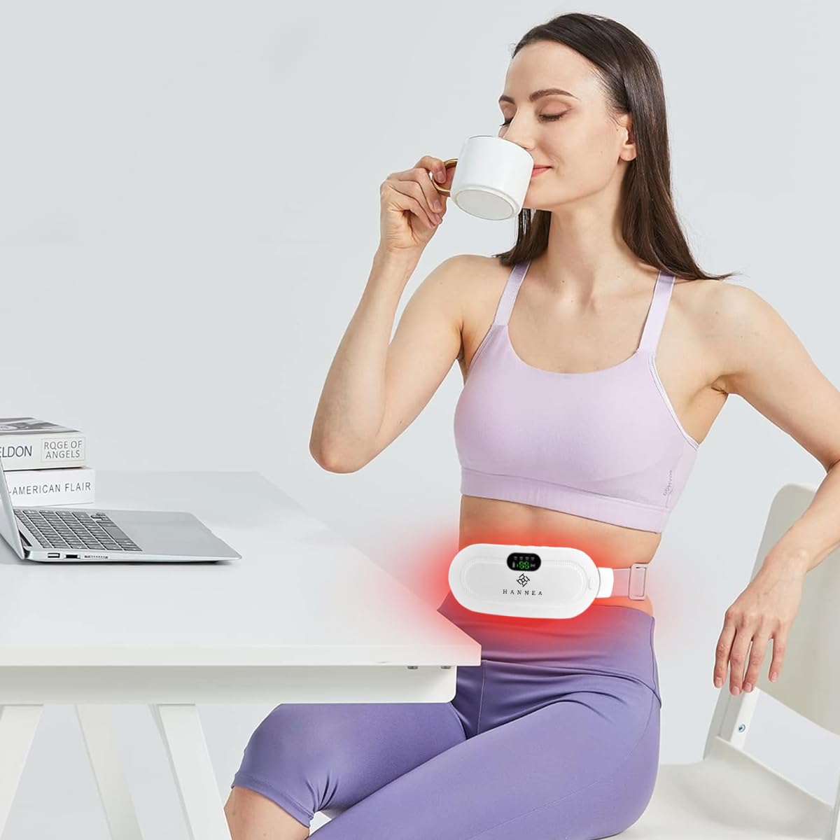 MAYCREATE Electric Cordless Heating Pad For Period Pain|Cramp Relief, Back Pain In Period|Belly Warmer Heating Pad With 3 Heat Levels 4 Vibration Modes|Caring Gift Heating Pad Belt For Women