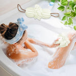 MAYCREATE Bath Shower Loofah Sponge, 2 Pack Long Stretch Back Sponge Exfoliating with Rope Handles, Back Scrubber for Shower Body Scrub Stretch Loofah for Women and Men (Navy+Green)