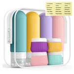 MAYCREATE Toiletries Travel Bottles Set for Air Travel with 8pcs 90ml and 40ml Leakproof Silicone Containers