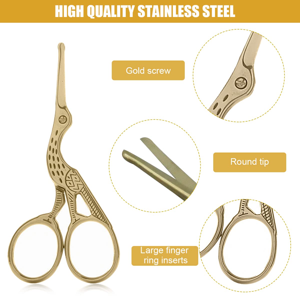 MAYCREATE Nose Hair Trimmer Scissors with Safe Blunt Tips and 9.7×4.5 cm Size | Stainless Steel for Men and Women