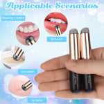 MAYCREATE Silicone Lip Balm Brush Set for Lipstick and Gloss Application with Lid | 2pcs Reusable Black Makeup Tool