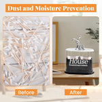 MAYCREATE Cotton Swab Holder, 2 Grids Cotton Ball Box with Lid, Cosmetic Storage Case for Cotton Ball, Cotton Swabs, Floss, Makeup Pads