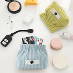 MAYCREATE Corduroy Storage Pouch for Travel and Daily Use featuring Easy Squeeze Open | 4pcs 13x5x12cm Makeup Coin Jewelry Organizer