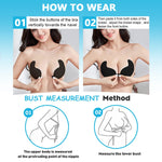 MAYCREATE 1 Pair Silicone Wire Free Stick-On Bra Padded, Adhesive Bra Strapless Silicone Invisible Push Up Reusable Self Sticky Bra for Backless Dress Stick on Bra, Black, C