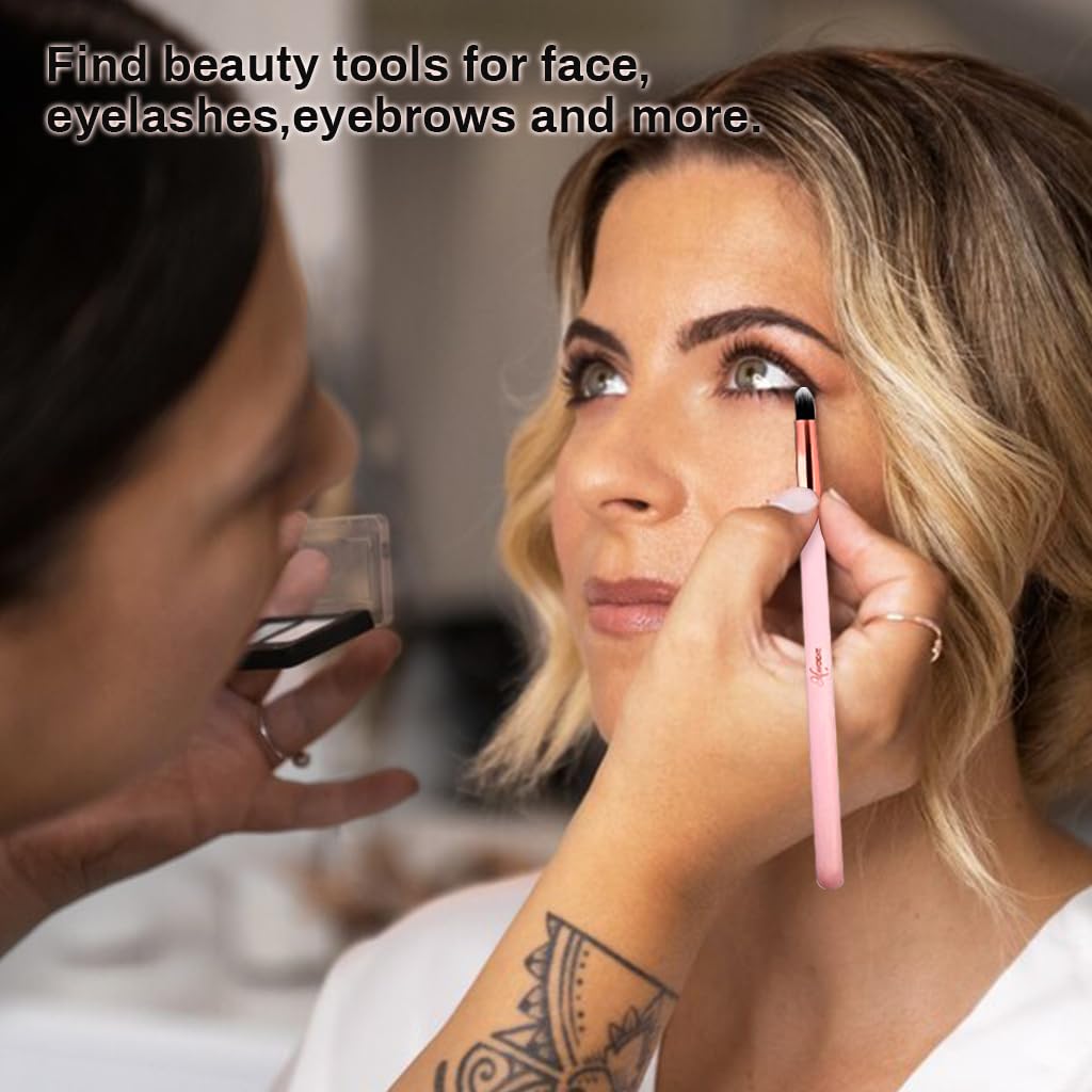 MAYCREATE Makeup Brush Set Professional 16PCS with Storage Pouch Brush Sets in Makeup Premium Makeup Brushes Kit with Eyebrow Razor & Sponge Puff for Beginners Makeup Artists Students (Pink)