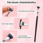 MAYCREATE Eyebrow Brush, Folding Angle Scalloped Lash Brush, Mascara Fan Brush for Upper Lower Eye Lash, Multifunctional Angled Fan Shaped Eyelash Brush Lash Wand Brush Makeup Tool