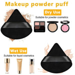 MAYCREATE 4pcs Triangle Powder Puff Makeup Sponge Puff Makeup Puff for Face Powder Loose Powder, Skin-Friendly Beauty Makeup Tools, Wet and Dry Use - Black