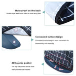 MAYCREATE Waterproof Adjustable and Washable Dining Short Style with Leakproof Pocket Adult Bibs for Elderly Seniors and Disabled Men & Women Eating Cloth (Light Blue)