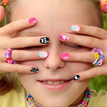 MAYCREATE Press on Nails for Girls with 120 Short ABS Pieces | Fun DIY Party Gift Set