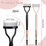 MAYCREATE Eyelash Separator Comb 2 Pcs for Clump Free Lashes with Dual Head Metal Brush | Includes Protective Cover