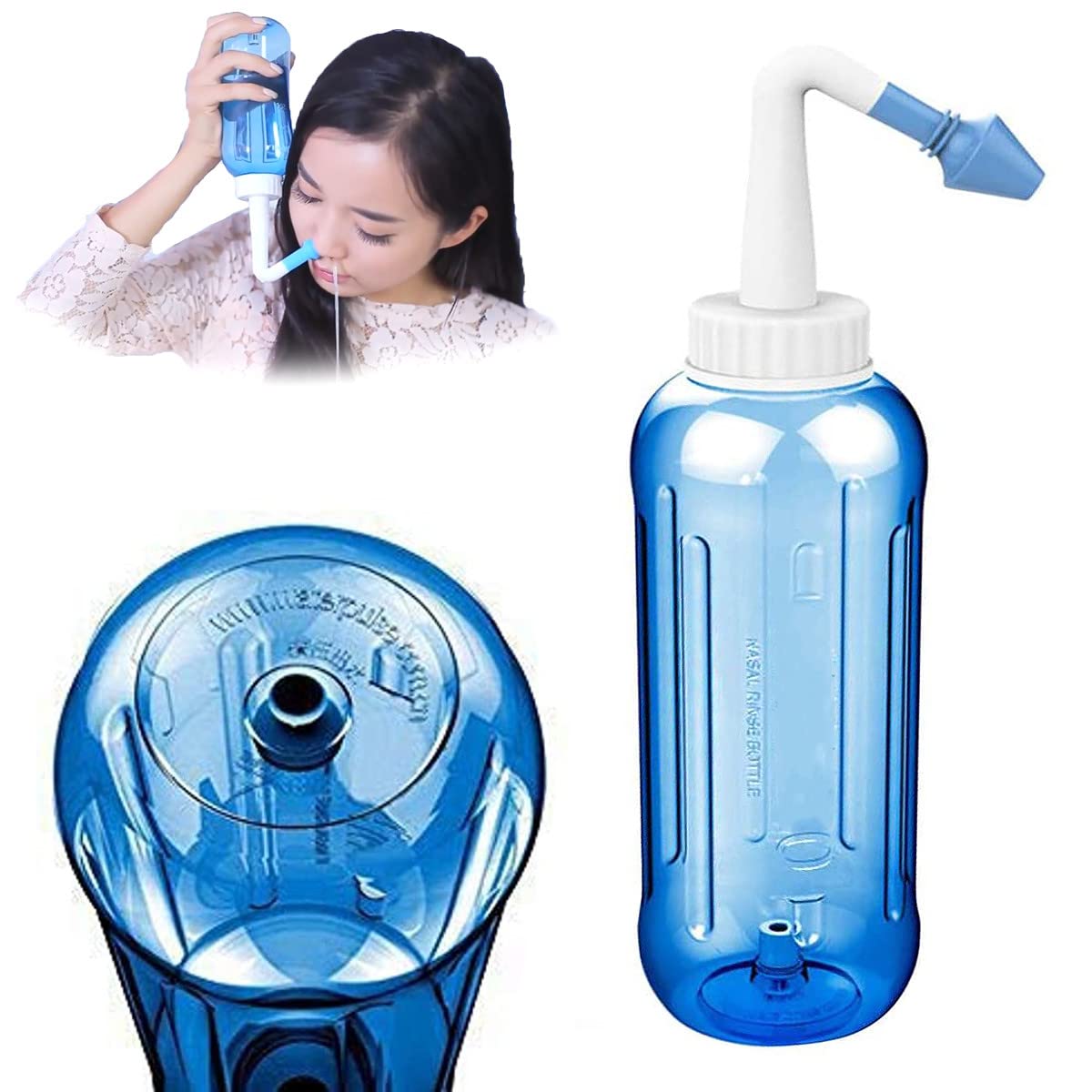 MAYCREATE 500Ml Neti Pot - Nose Wash System - Nose Cleaner With Sinus Nasal Pressure - Doctor Suggestion Product - Sinus Rinse For Adults Children Nose Care.