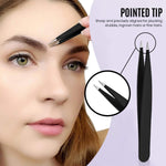 MAYCREATE Eyebrow Tweezer Razor Set for Precise Brow Grooming with Scissors and Brush | 6pcs Stainless Steel Tools for Women and Men