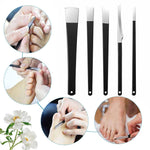 MAYCREATE 5Pcs Pedicure Tool Kit with Case Cuticle Scrapers Tool Pedicure Shavers Cuticle Callus Shavers Remove Dead Skin Stainless Steel Foot Care Tools