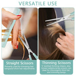 MAYCREATE Kids Hair Cutting Scissors Kit Thinning Shears and Comb Set Stainless Steel Scissors Hair Dressing Scissors Barber Kit Straight Shears Teeth Scissors Thinning Shears Tools