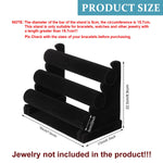 MAYCREATE Bracelet Organizer for Watches and Bangles with 3 Tiers Velvet Stand | Black