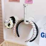 MAYCREATE 4Pcs Headband Holder Stand Scrunchie Organizer, Acrylic Clear Glitter Adhesive Scrunchy Holder Scrunchie Tower Storage Wall Hook for Women Girl Headband Bracelet Necklace
