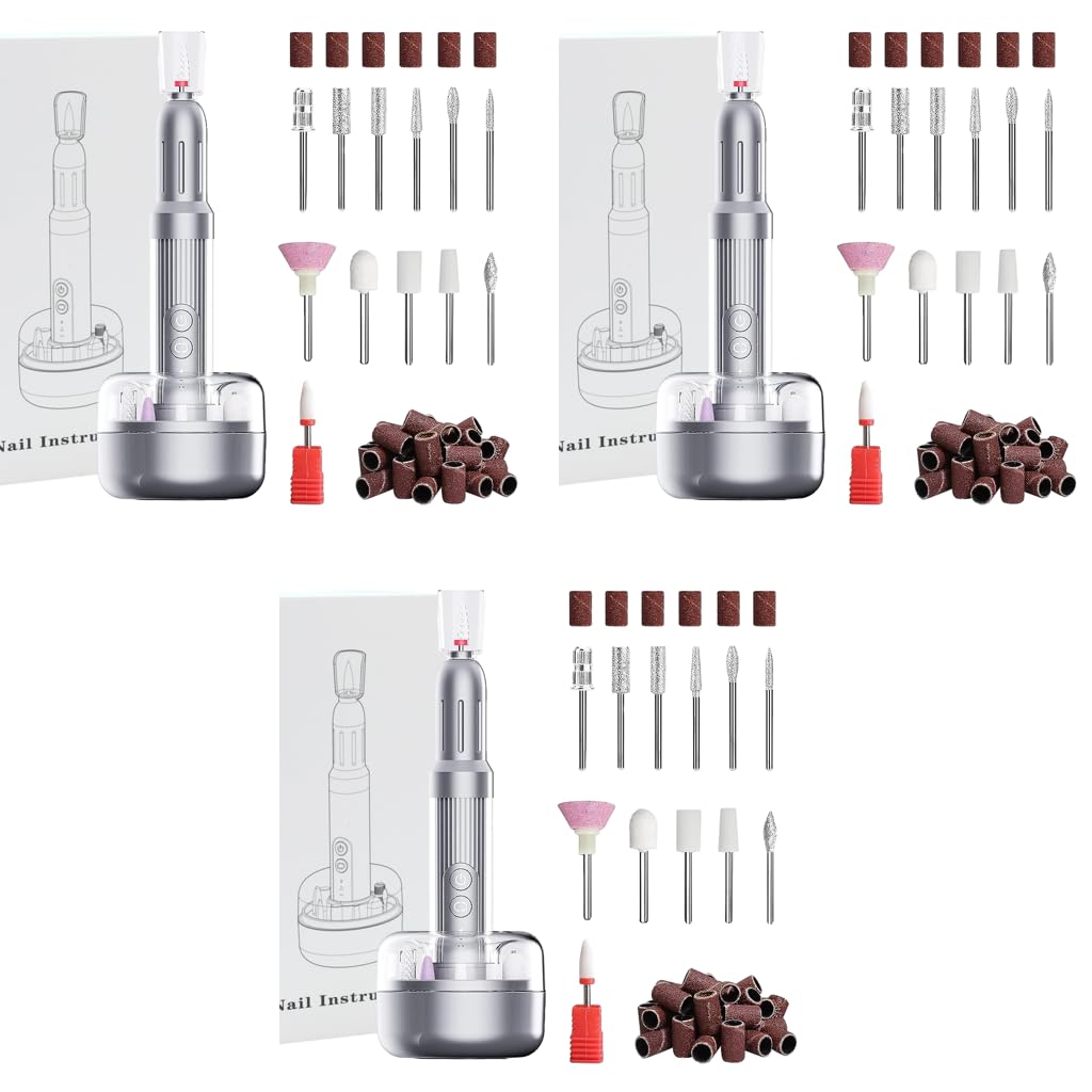 MAYCREATE Nail Drill Machine for Acrylic and Gel Nails with 12 Bits 6 Speeds USB Rechargeable
