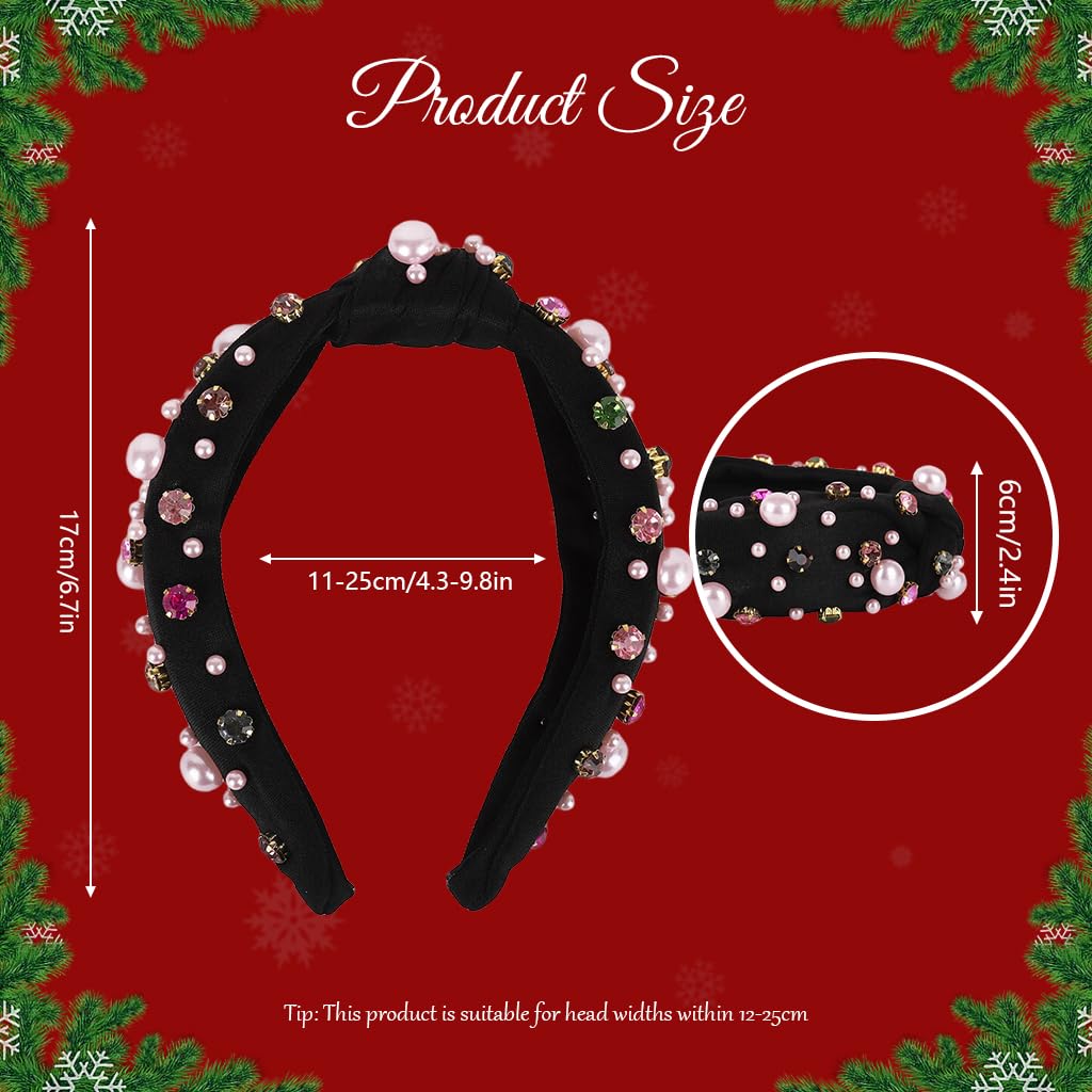 MAYCREATE Women's Headband for Casual and Formal Wear featuring Pink Beads and Rhinestones