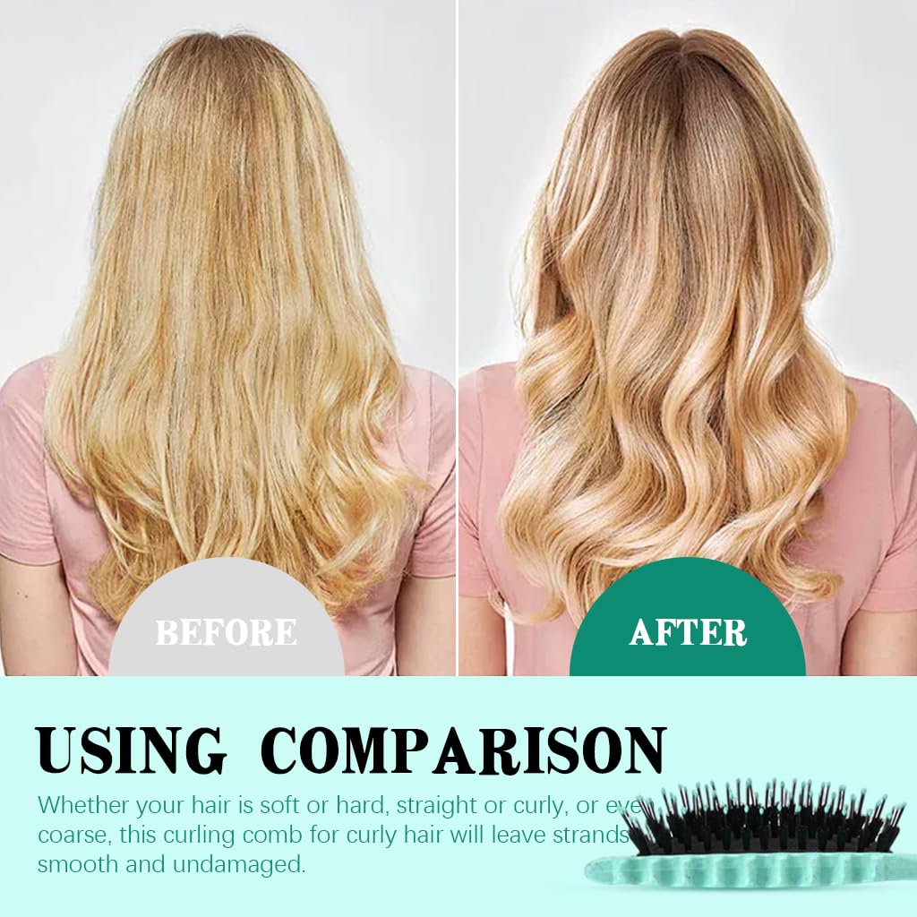 MAYCREATE Hair Brush for Women, Paddle Hair Comb for Women Girls, Curl Defining Styling Brush, Nylon Bristles Massage Brush Air Cushion Comb for Home or Salon Combing and Shaping