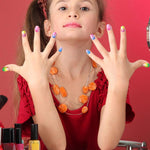 MAYCREATE Children Press On Nails Kit with 72 Pcs Cartoon Designs for Kids Girls | ABS Plastic